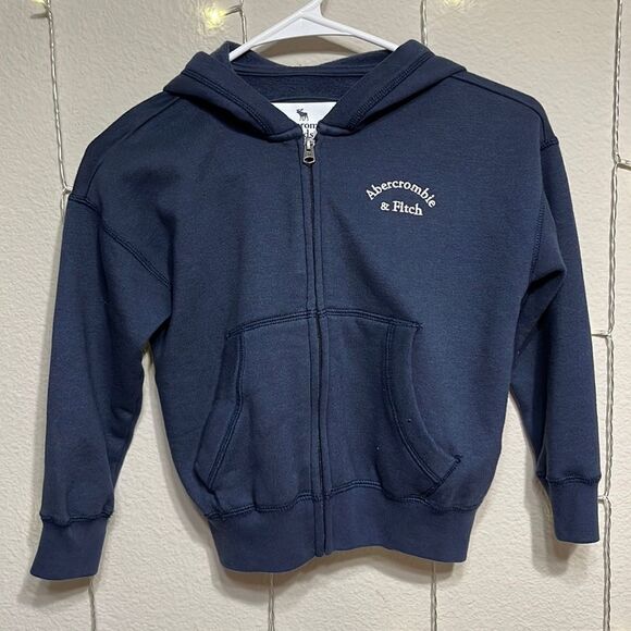NWOT Abercrombie & Fitch Youth Full Zippered Blue Hoodie - Picture 1 of 5